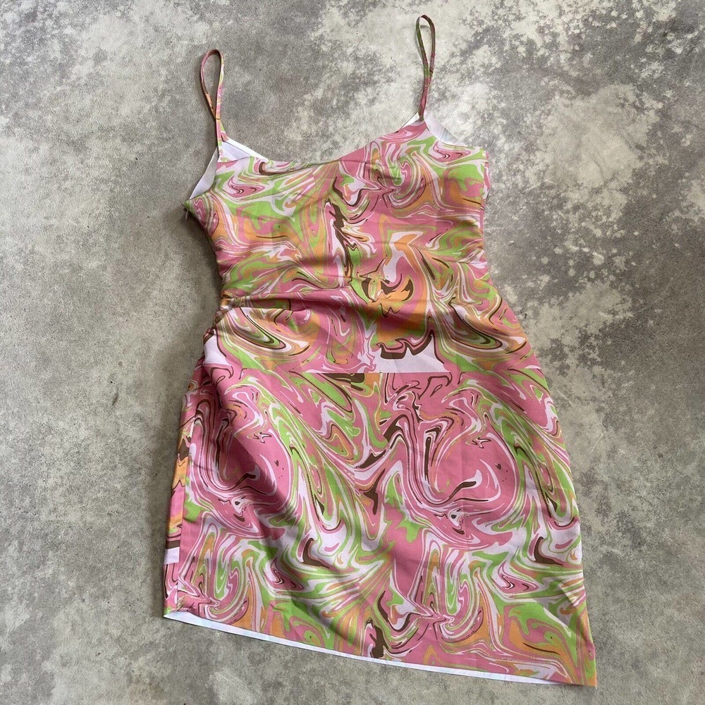 Maisie Wilen Dress Womens Size Medium SS21 Party‎ Girl Warped Pink Multicolor - Picture 7 of 10